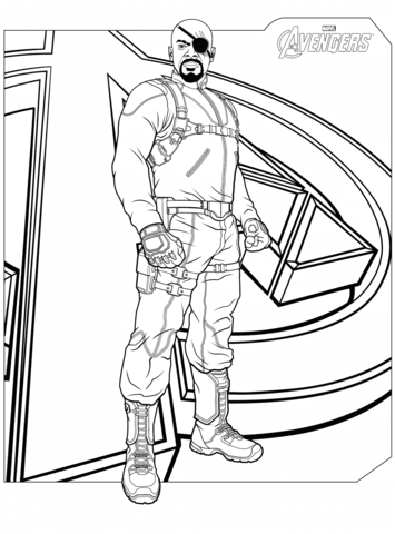 Avengers Nick Fury Coloring Page